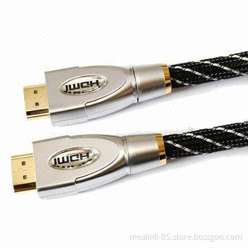 HDMI V1.3/1.4 HDMI to HDMI Cable, 24K Gold-plated Connector Resists Corrosion